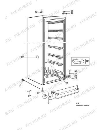 Взрыв-схема холодильника Electrolux EUC26251W - Схема узла C10 Cabinet